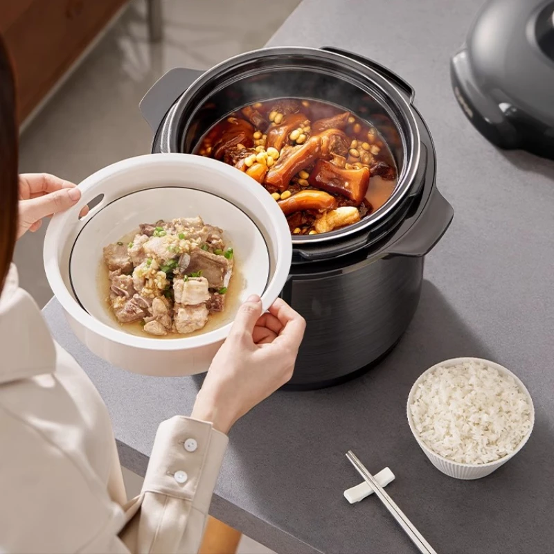 طنجرة الضغط الكهربائية Supor المنزلية 6L 220V 100W أوتوماتيكية متعددة الوظائف طباخ كهربائي عالي الضغط