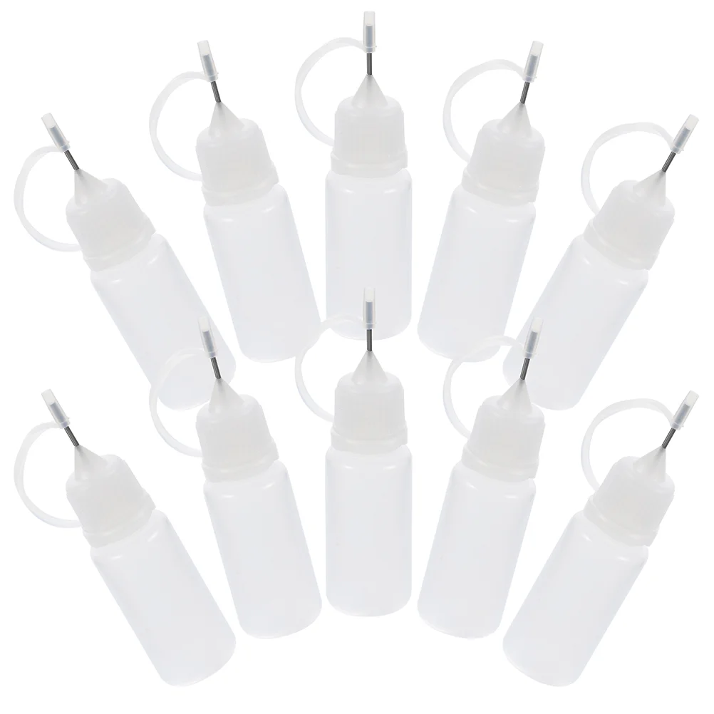 30 Pcs Glue Bottled Needle Oil Bottles Squeeze for Paint Translucent Applicator White Liquids Tip