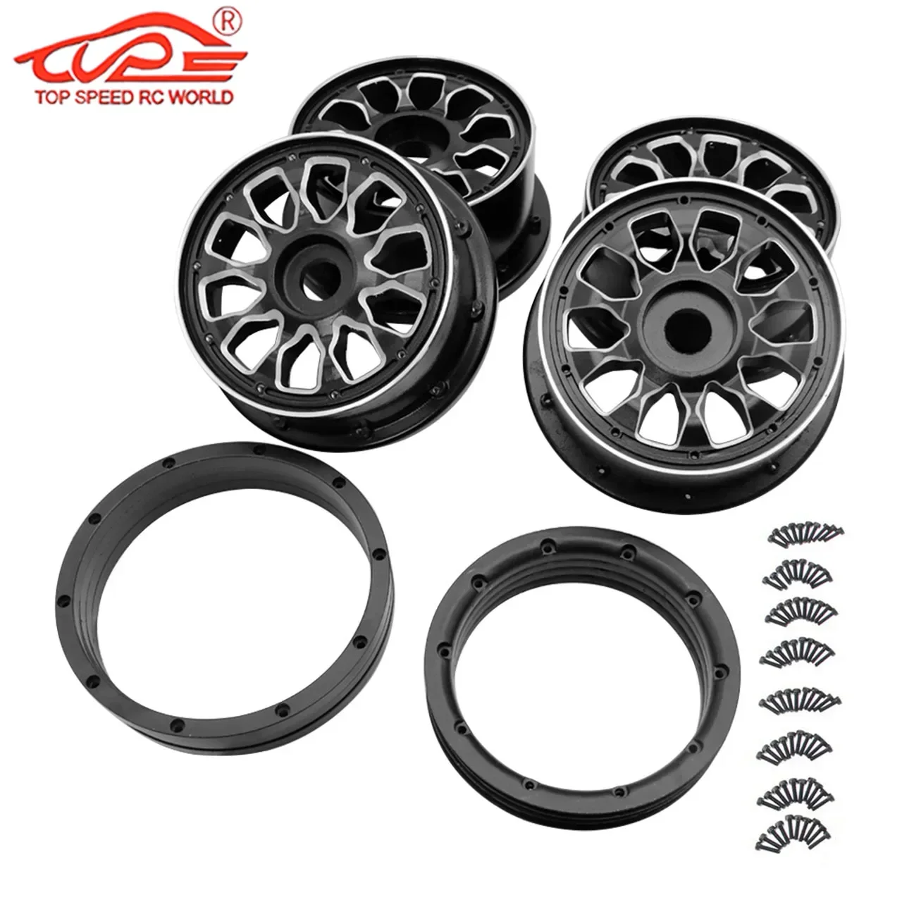 Metalen Achter Voorwiel Hub met Ring Set voor 1/5 HPI KM Rofun Rovan Gtb Racing Baja 5B Ss of 5T Truck Rc Auto Onderdelen