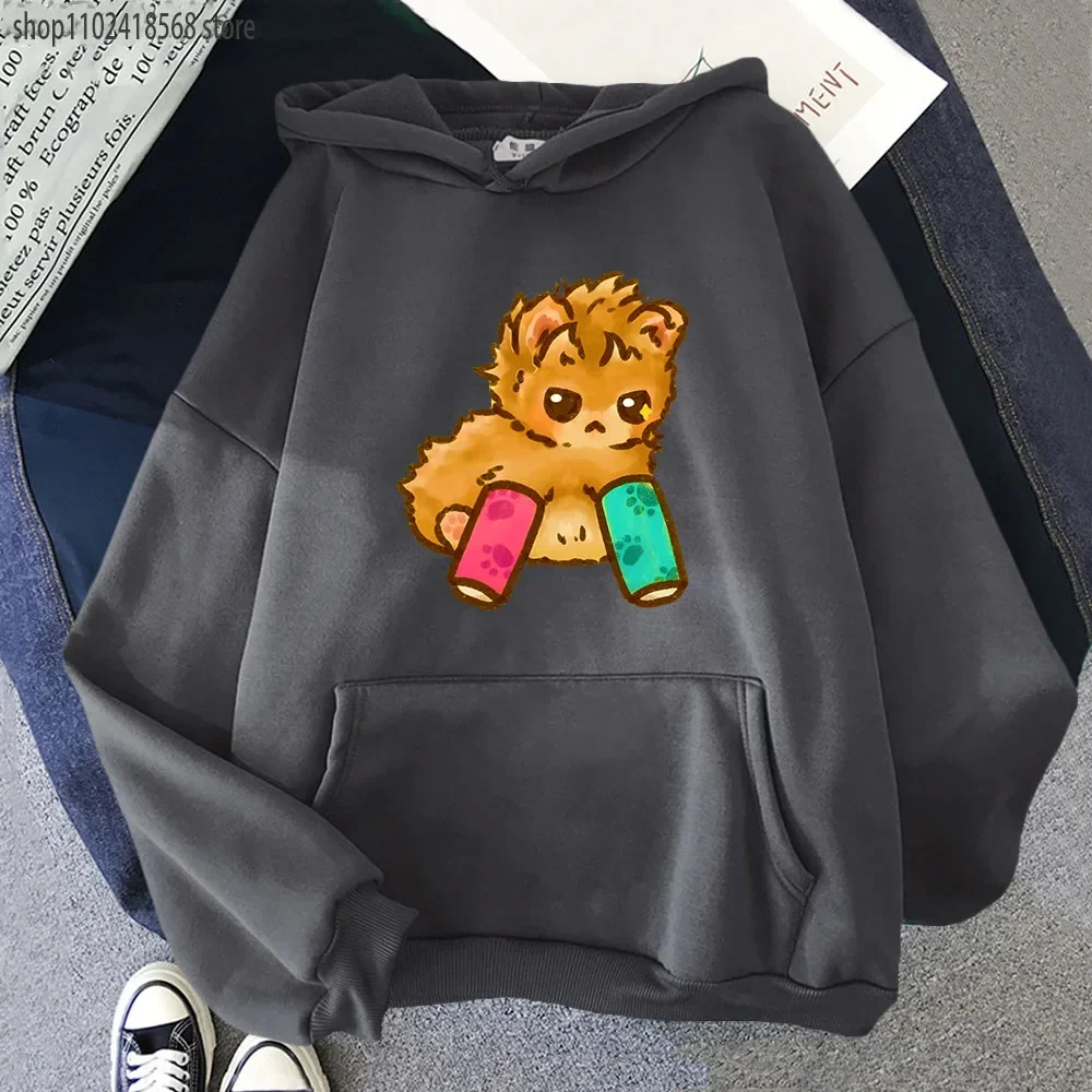 Cute Cartoon Tater Tot Cat Hoodies Kawaii Animal Print Sweatshirt Women Clothes Autumn Winter Pullover Unisex Y2k Streetwear Men