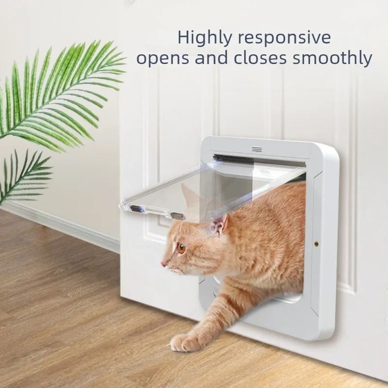 

RFID Sensing Smart Cat Door Flap Control Direction Entry Exit Cat Door Intelligent Recognition Cats Hole Electronic Automatic