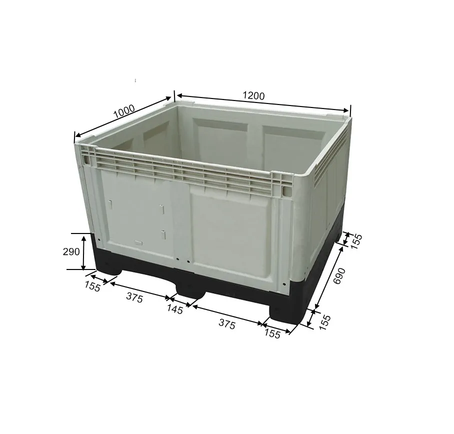 Solid Storage Container Turnover Industrial Warehouse Pallet Box Heavy Bulk Dumpster Closed Deck HDPE Plastic Pallet Box