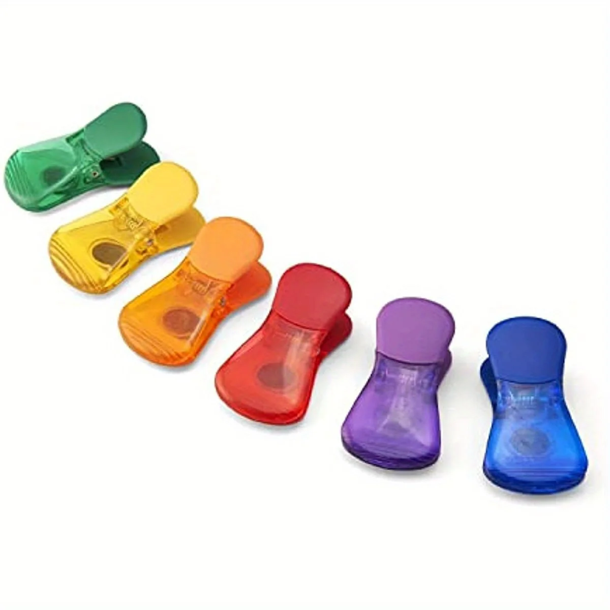 6Pcs Transparent Magnetic Bag Sealing Clips Random Color, Fridge Magnet Snack Bag Sealer Clamps for Kitchen Food Storage