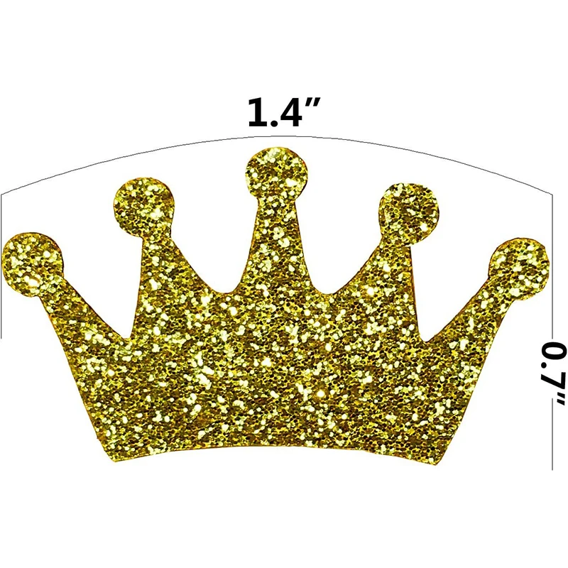 100 sztuk złota Glittery Prince korona króla konfetti na Baby Shower dekoracje świąteczne