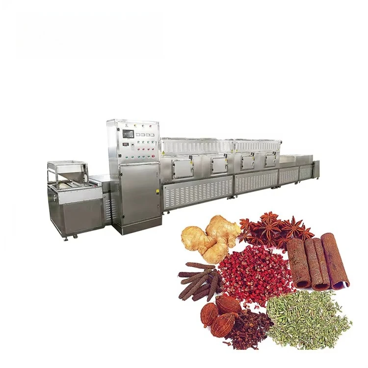 مجفف ميكروويف من الفولاذ المقاوم للصدأ من Tunnel - معدات ماكينة تجفيف مسحوق الفلفل الحار عالي الكفاءة