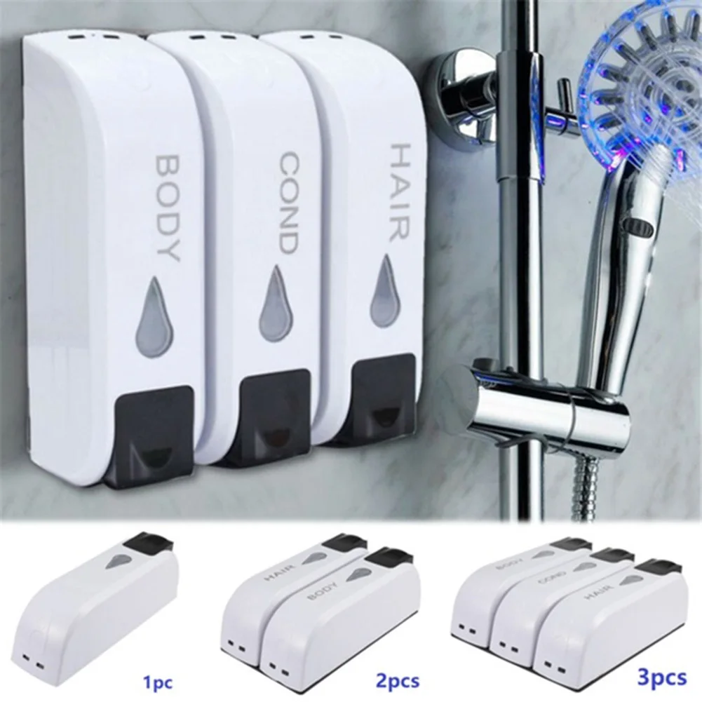 12oz Wall-mounted Liquids Soap Dispenser 1/2/3 Chamber Bathroom Shower Shampoo Soap Dispenser