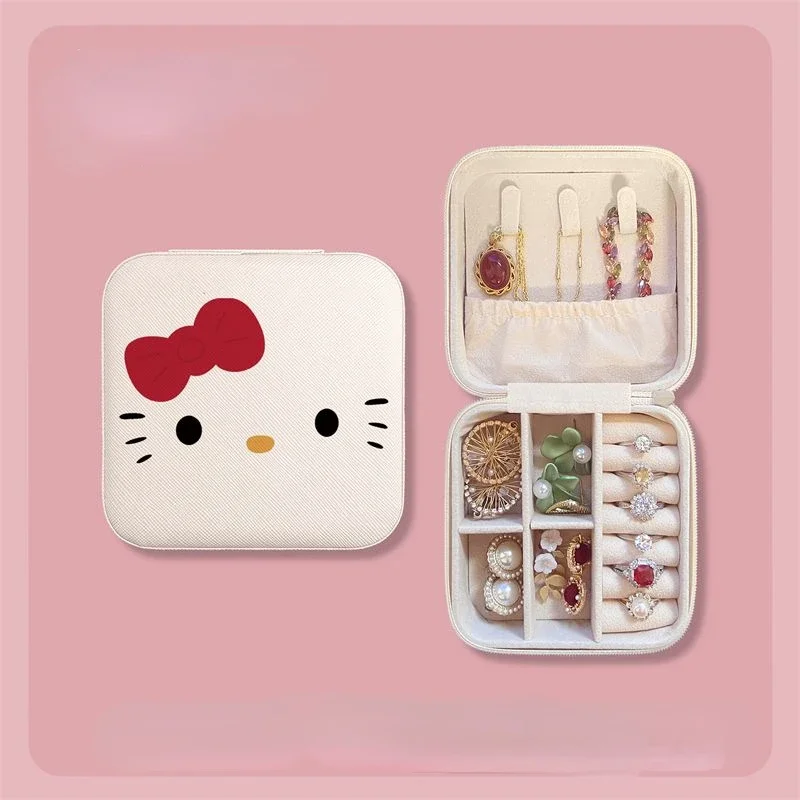 Sanrio HelloKitty pochacco new cartoon sweet and cute high-looking travel portable mini jewelry storage box for men and women