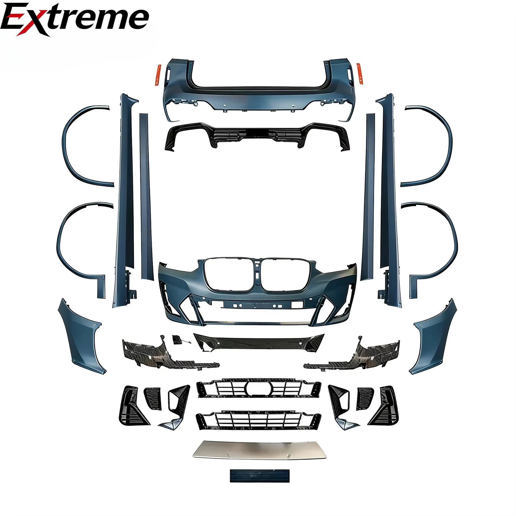 

M-Tech Style Body Kit for BMW X3 G01 LCI 2022-2024 Front Bumper Rear Diffuser Side Skirts Direct Fit ABS Gloss Black