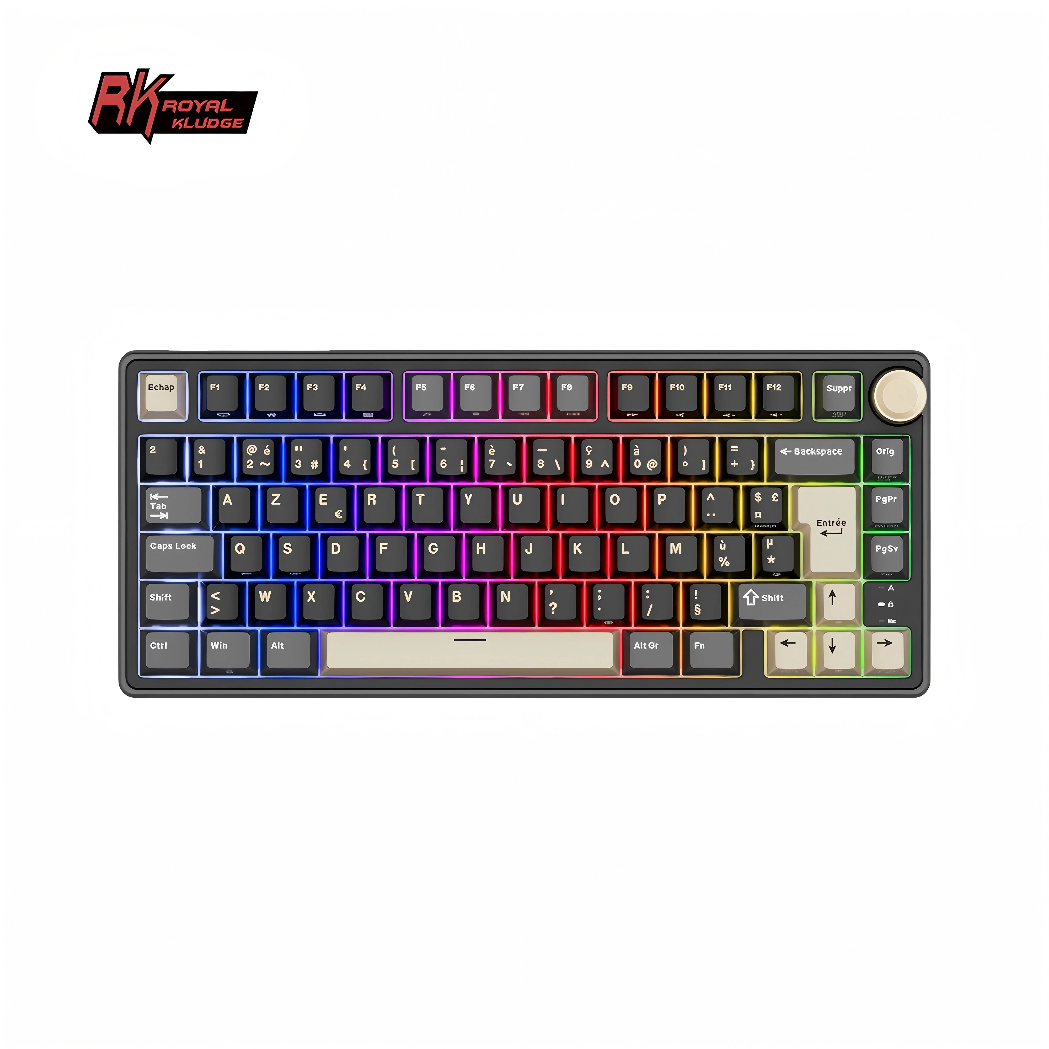Royal Kludge RK R75 clavier de jeu filaire 80 touches 80% joint rvb rétro-éclairé clavier mécanique remplaçable à chaud avec capuchons de touches MDA PBT