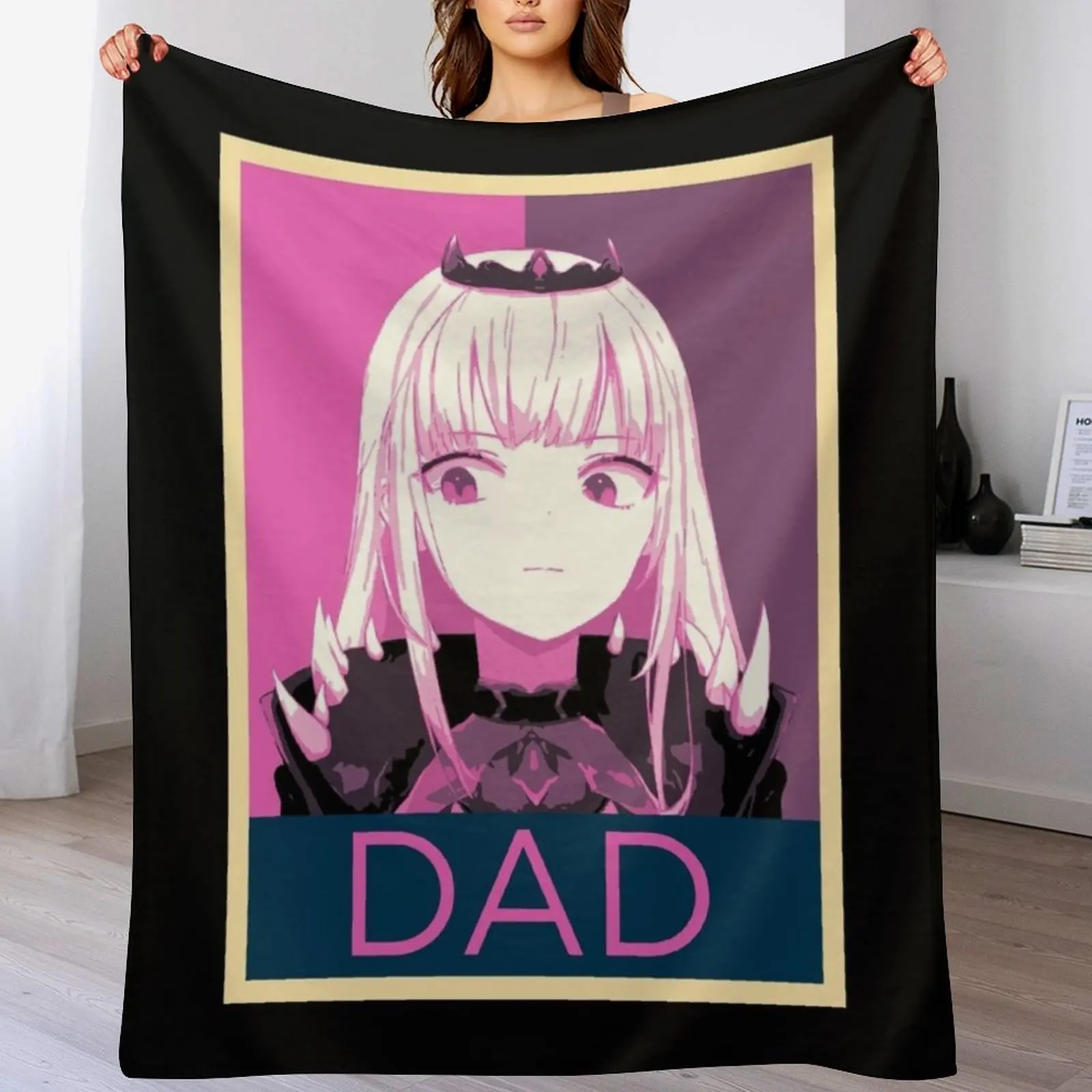 Hololive EN Calliope Mori Dad Posterized Throw Blanket For Sofa Thin Bed Blankets