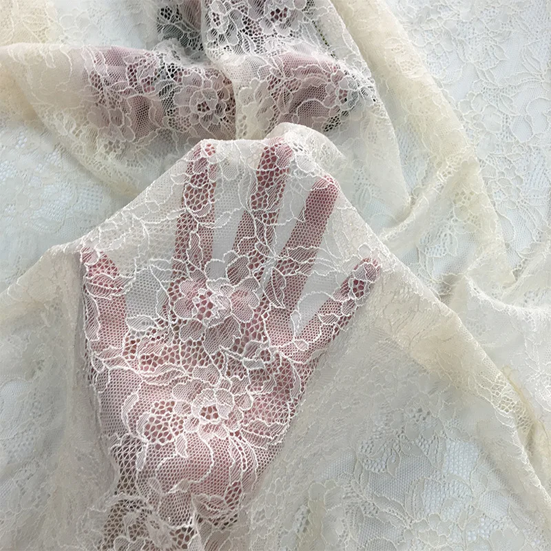 5 Colors Embroidered Lace Fabric Floral Bridal Lace Trim for Wedding Evening Dresses Hollow Out Material