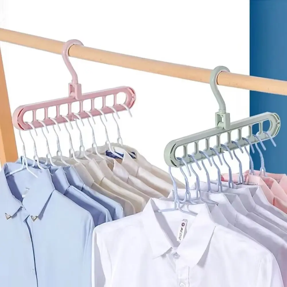 9-Hole Wardrobe Storage Rack Space-saving Anti-slip Clothes Drying Rack 360 Degree Rotation Folding Foldable Clothes Hanger view 4