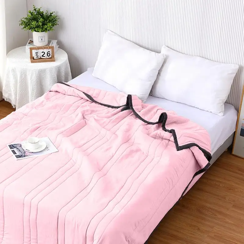 Ice Cooling Blankets Breathable Smooth Air Condition Comforter Lightweight Summer Quilt with Double Side Cold Cooling Fabric