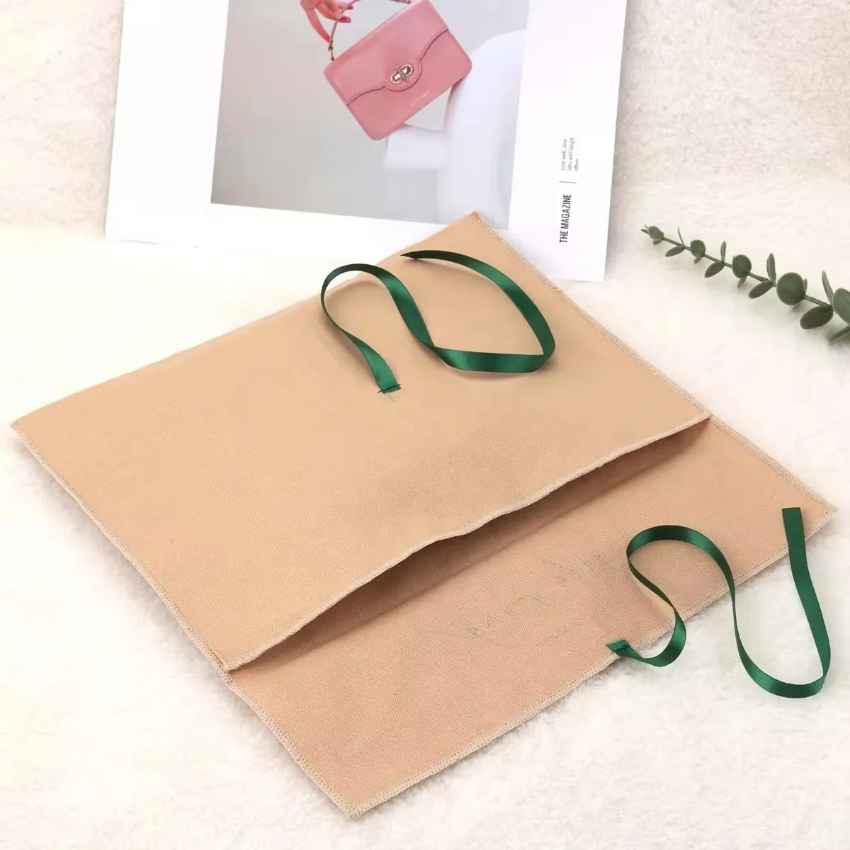 Luxury Envelope Custom Logo Printing Cotton Twill Dust Bag For Packaging Handbag  Envelope Dust Pouch