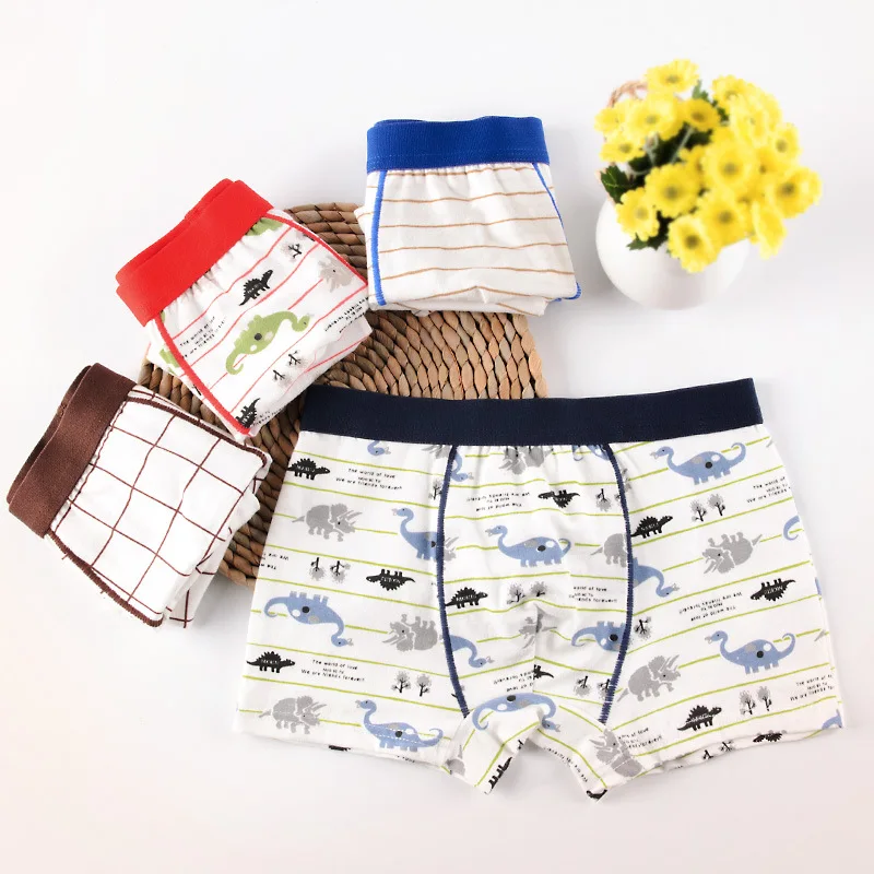 1pc Children's Underwear Boys' Fine Woven Cotton Comfortable Quarter Briefs Middle and Older College Students Kids' Boxes Shorts