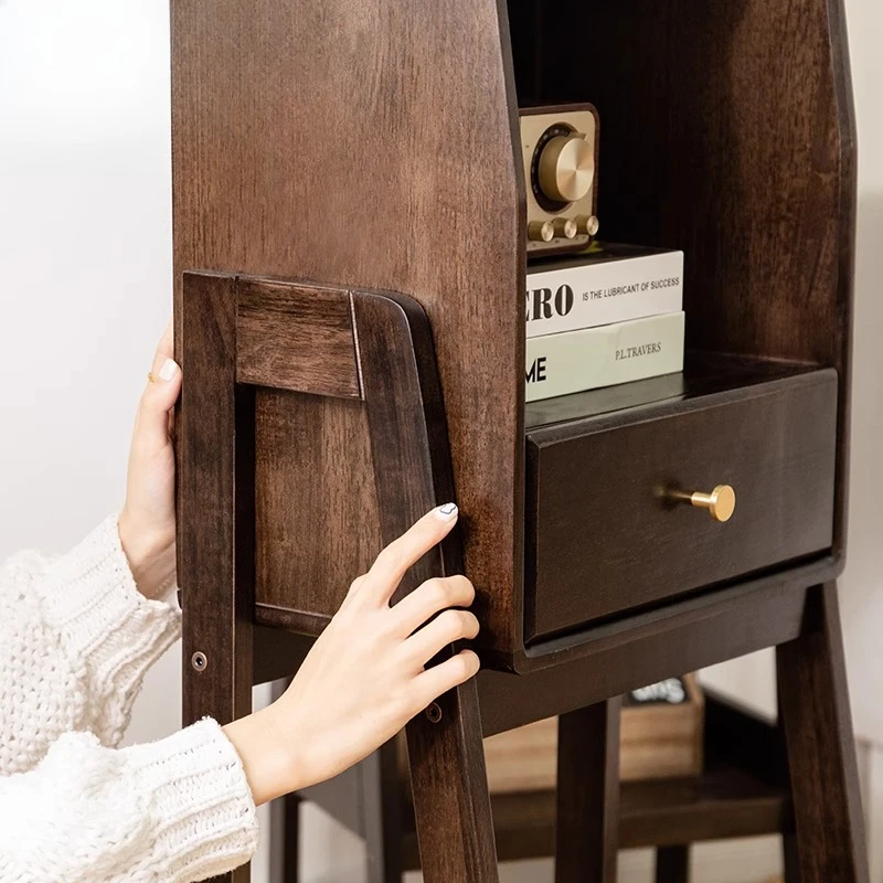 Solid wood bedside shelves Floor-to-ceiling bedroom Kitchen room locker Storage rack Multi-layer storage rack Living room