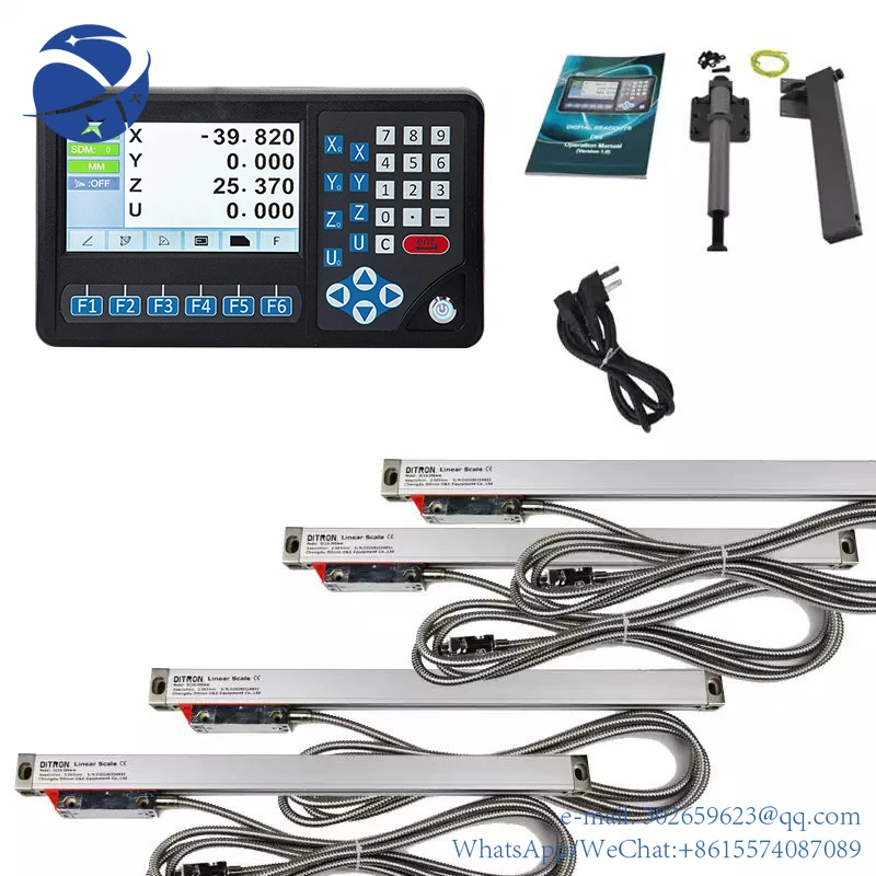 Yyhc-Kit de lectura Dro Digital de 4 ejes para fresadora, con escala lineal de 4 piezas, protección de sellado IP55