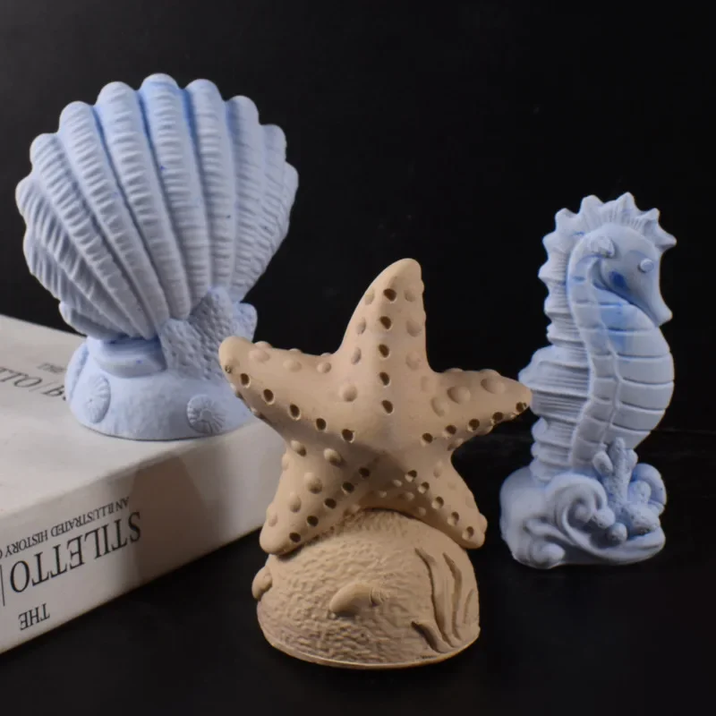 Sea Horse Silicone Molds Starfish Shell Ocean Series Candle Mold Handmade Soap Plaster Resin Craft Casting Mould Home Decor