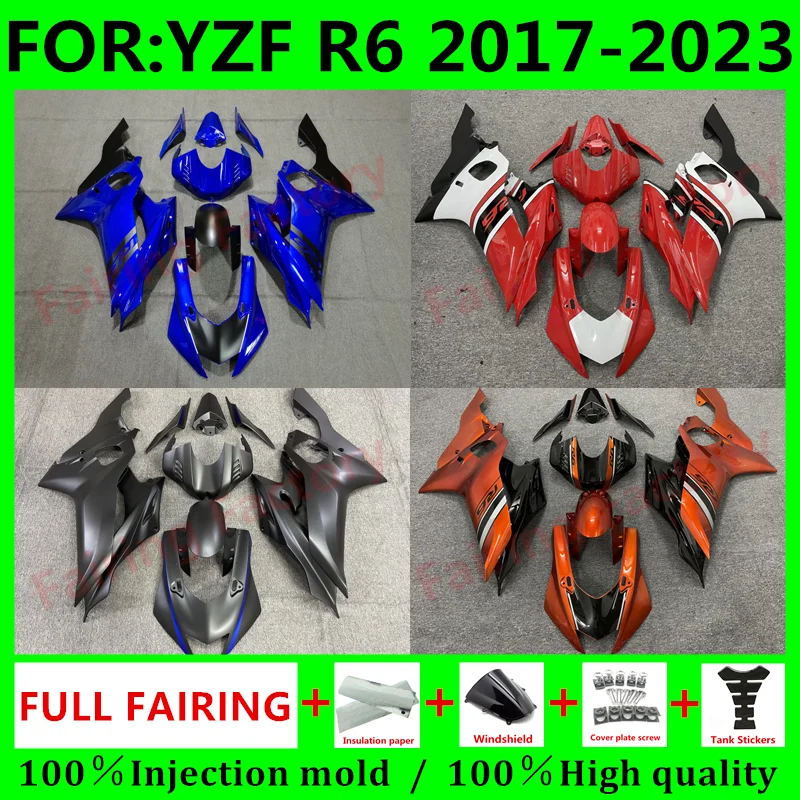 

NEW ABS Motorcycle Fairing Kit fit For YZF R6 YFZ-R6 2017 2018 2019 2020 2021 2022 2023 Bodywork Fairings kits set