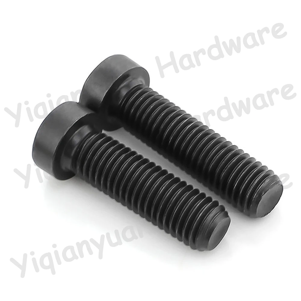 Śruba z łbem stożkowym Yiqianyuan M3xP0.5, klasa 8.8, stal stopowa, z gniazdem sześciokątnym, czarna, śruba imbusowa, niski profil, DIN7984
