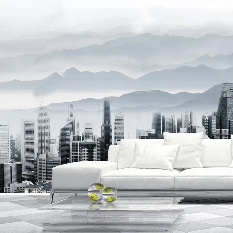 

Custom Any Size 3D Wallpape Nordic Artistic Conception Cloud City Scenery Mural Background Wall Papel De Parede Tapety Fresco