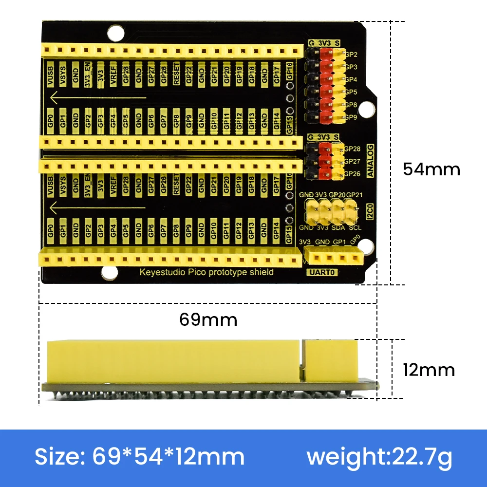 Picture 3: Keyestudio Pico IO Prototype Expansion Board For Raspberry Pi Pico IO Shield Development Board DIY Electronic Projects