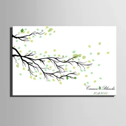 Wedding Tree Branches Fingerprint Painting Signature Wedding Gifts DIY Canvas Guestbook Party fingerprint tree painting Souvenir