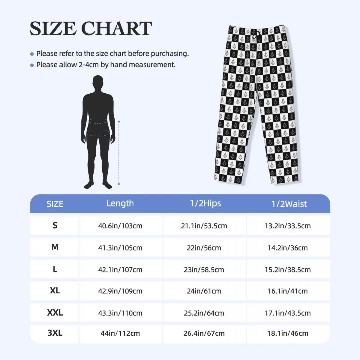 Custom F-Freemasons Checkered Pattern Pajama Pants for Men Mason Masonic Sleepwear Lounge Sleep Bottoms Stretch with Pockets