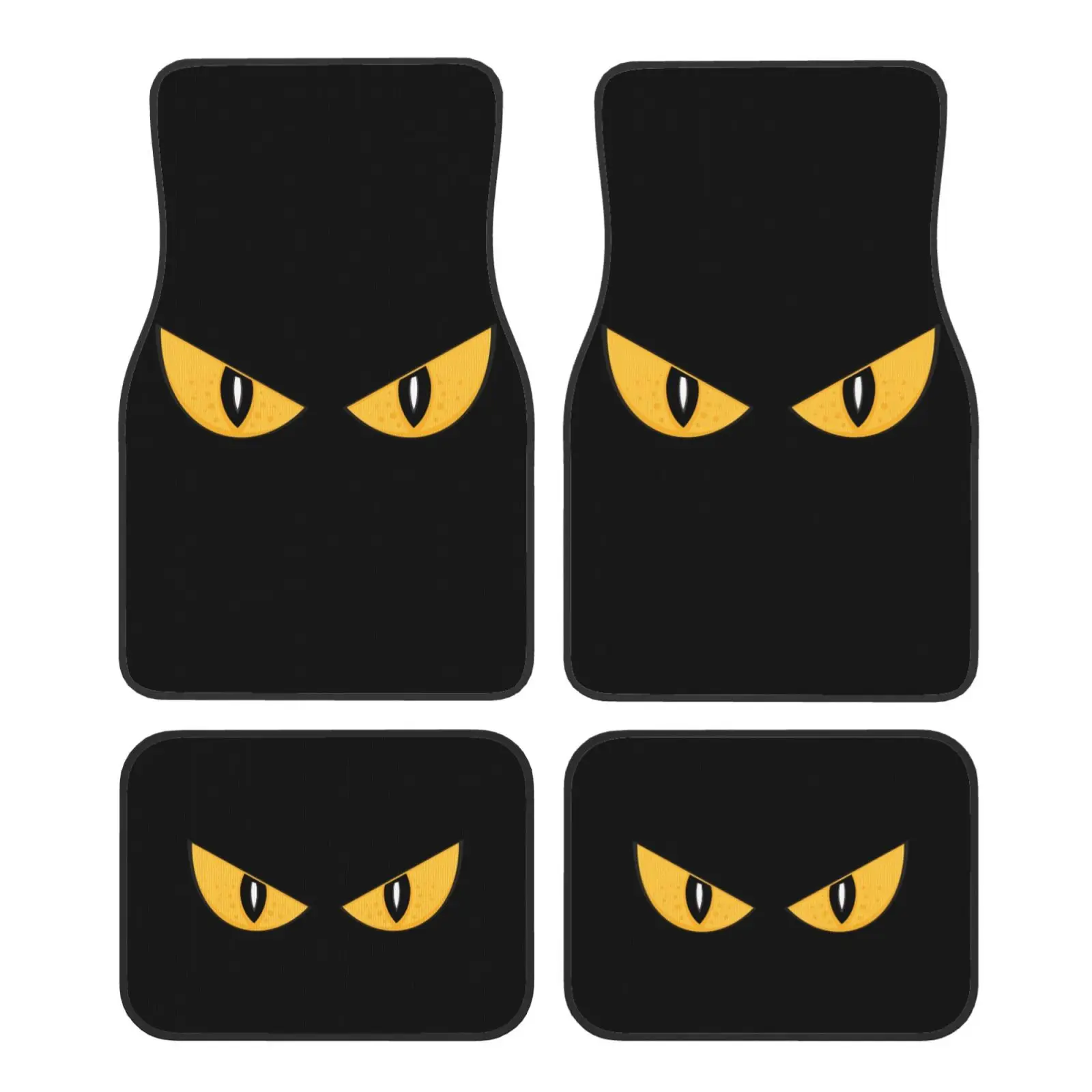 

Devil Eye Print Car Floor Mats of 4 Pcs Non Slip Front Rear Rubber Foot Mats Carpets Floor Protection Mats Fits Most Vehicles