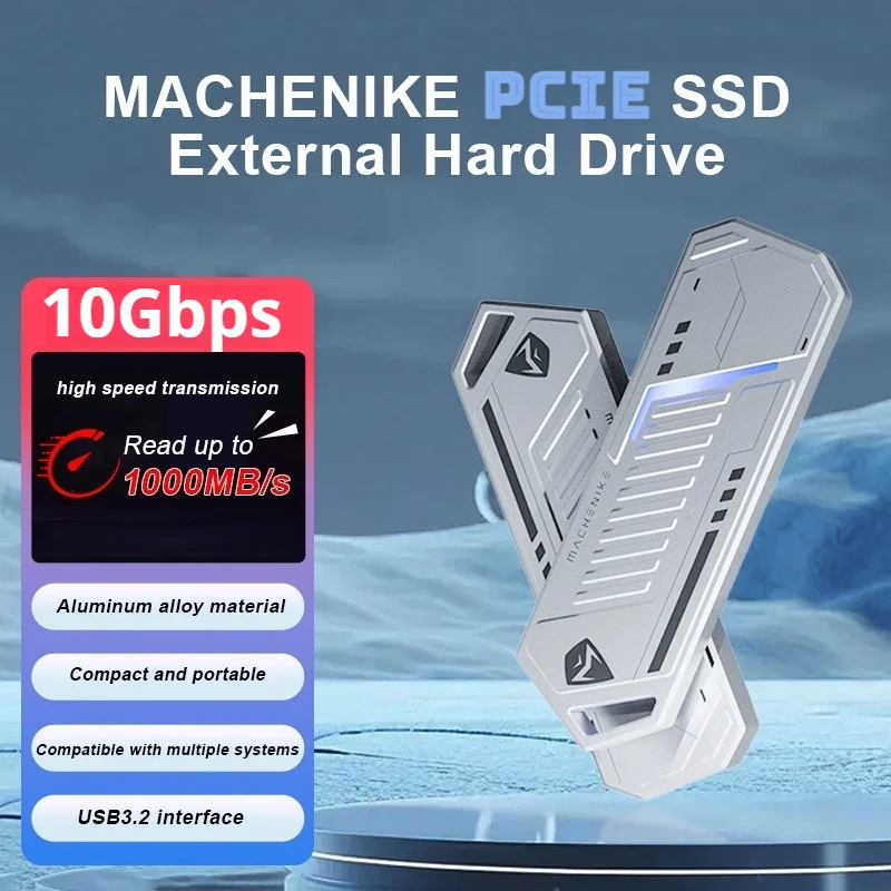 Machenike STARS P1000 Portable SSD NVMe M.2 SSD USB 3.2 Gen2 USB C External Storage PCIE Solid State for Mobile Phones PC Laptop