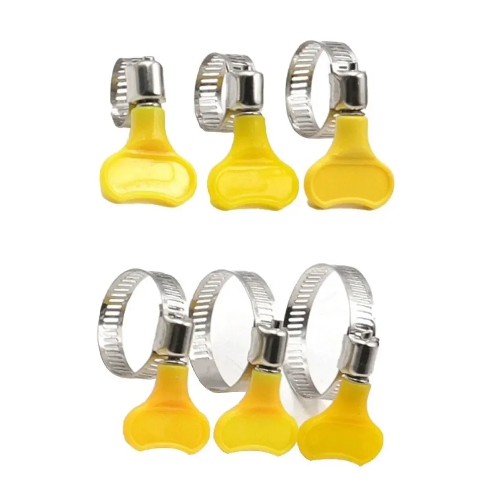 Fascetta per tubi carburante Clip per tubo Coppia potente regolabile Piccola gamma di serraggio Manico in plastica gialla 10-38 mm 10 pezzi