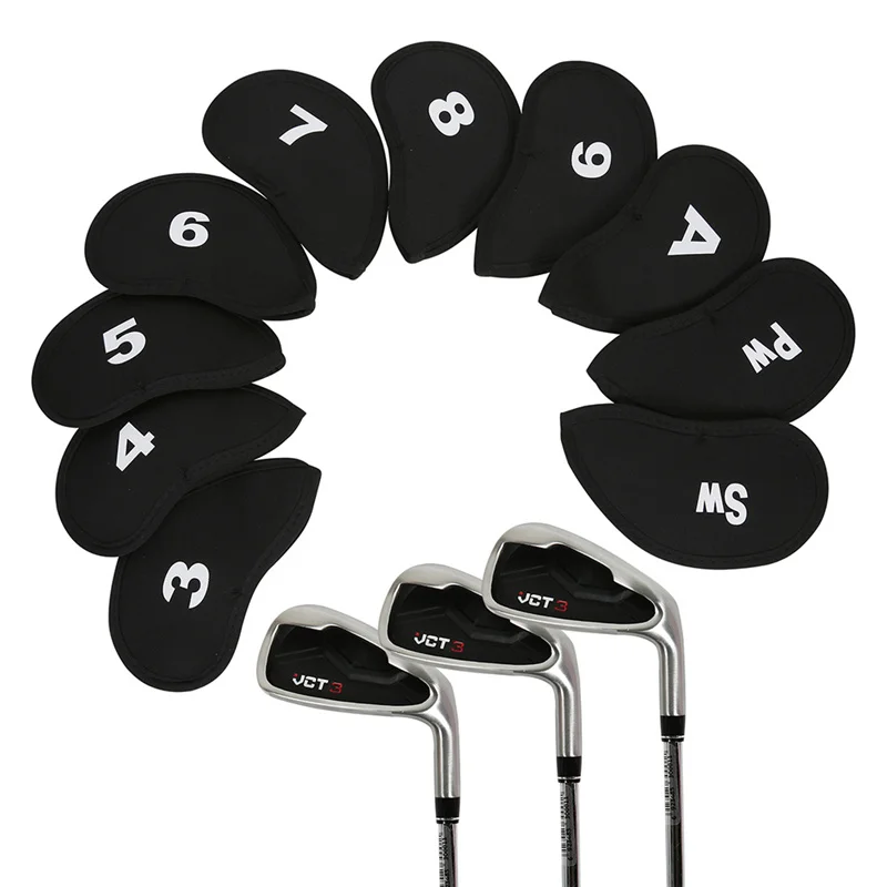 10 pezzi Copri testa mazza da golf Copri testa putter in ferro Set copri testa putter Accessori da golf per sport all\'aria aperta