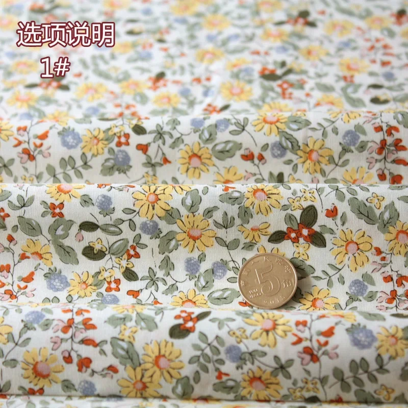 148x50cm Fresh Soft Small Floral Cotton Sewing Fabric Making for Dress Diy Decoration Home Cloth