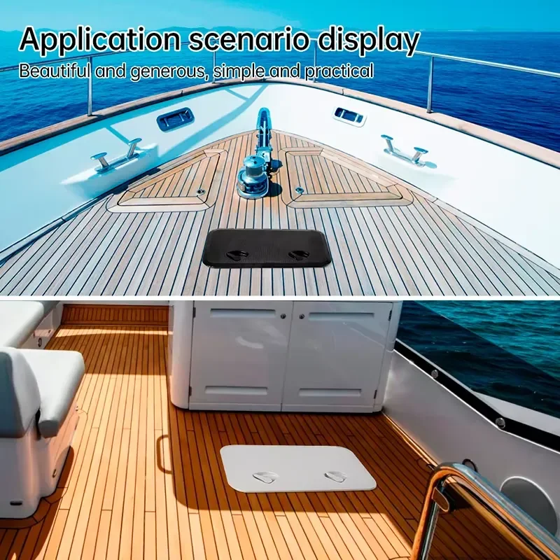 Marine Square Deck Hatch 353x606mm ABS Boat Yacht Inspection Cover Waterproof Access Panel for Ship Cabin Floor Window