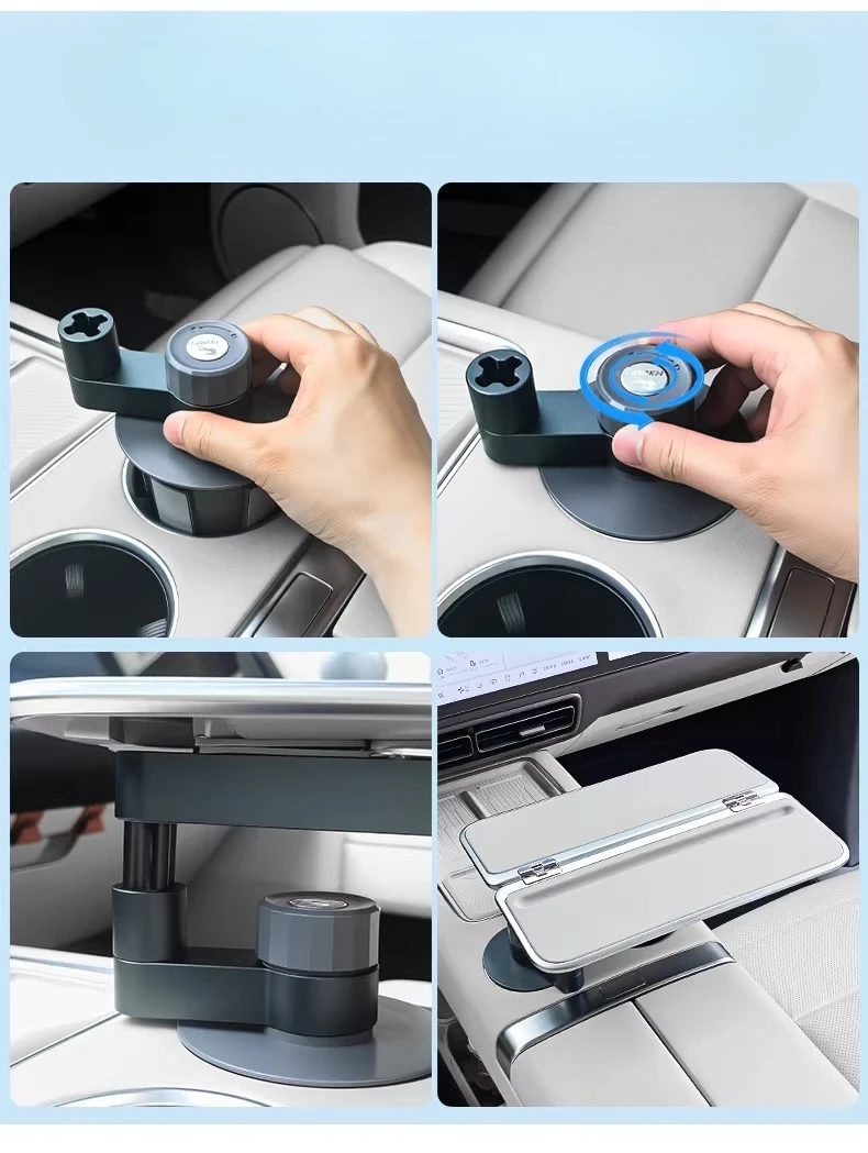 Center Console Small Table Foldable Cup Holder Fixed 360° Rotation Working Desk For Xiaomi YU7/SU7 Modification Accessories view 5