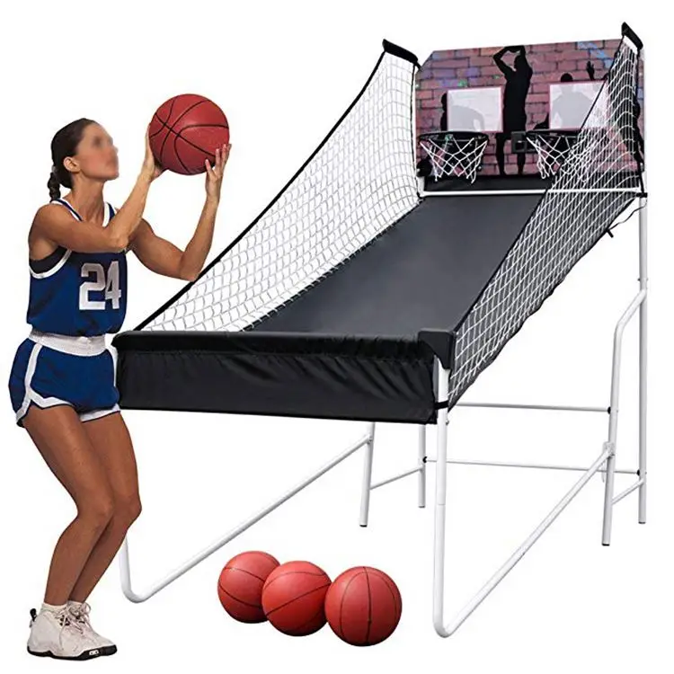 Portable double indoor basketball arcade game shooting machine