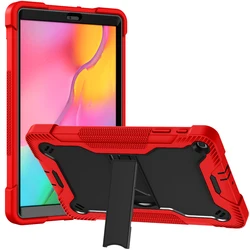 Etui na Samsung Galaxy Tab 10.1 2019 SM-T510 T515 wytrzymały pancerz Tablet TPU + PC wstrząsoodporny pokrowiec na stojak T510 SM-T515