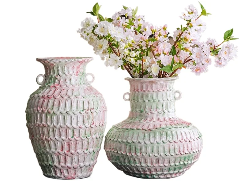 

Simple ceramic vase, high-end living room entrance flower arrangement, niche creative flower device