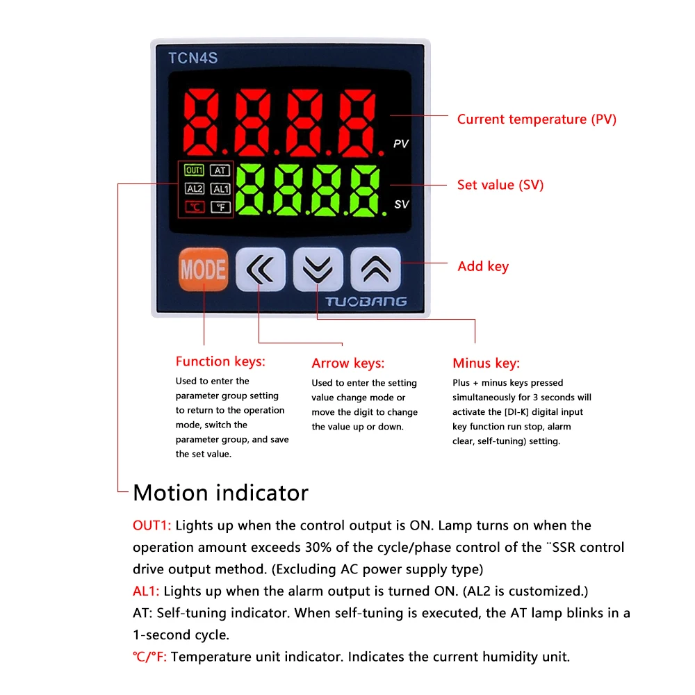 TCN4 PID Temperature Controller Meter Indicator Digital Programmable Thermostat Display SSR for Home Brewing Oven Incubator