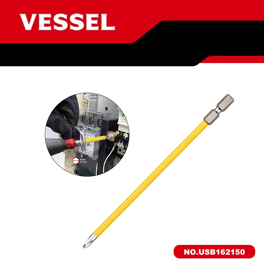 

VESSEL Electric Screwdriver Bit PH SL with Coated Tube for USB162 USB162150 USB16 Series