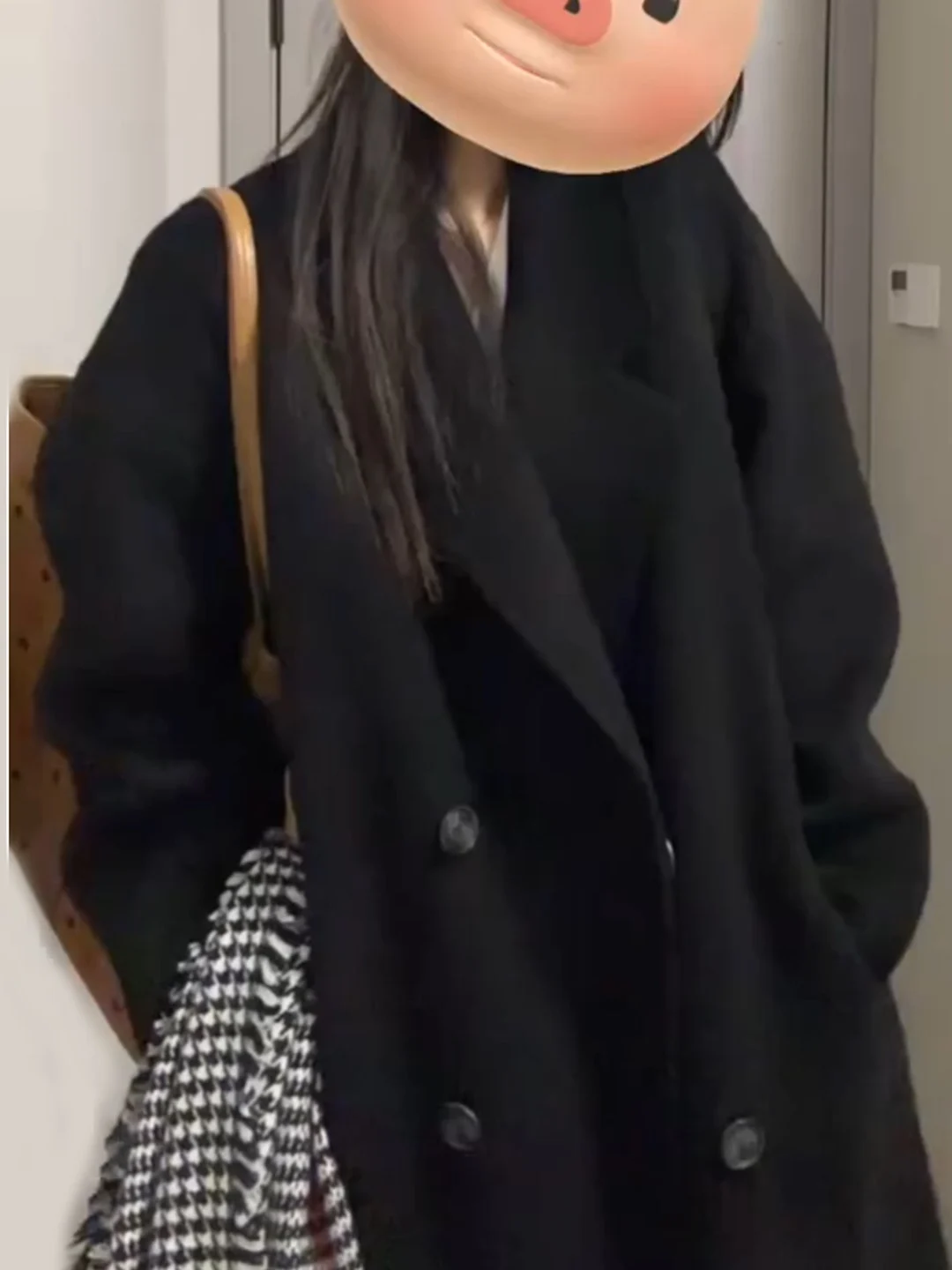 

Шерстяное пальто Hebe Sle Double-Sided Camere Bla для женщин: модное, маленького размера, премиум-класса, осенне-зимняя новинка