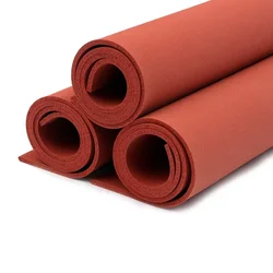 500x500x1-6mm Thickness Silicone Foam Sponge Plate Sheet Board Heat Insulation Blanket Strip Square Red
