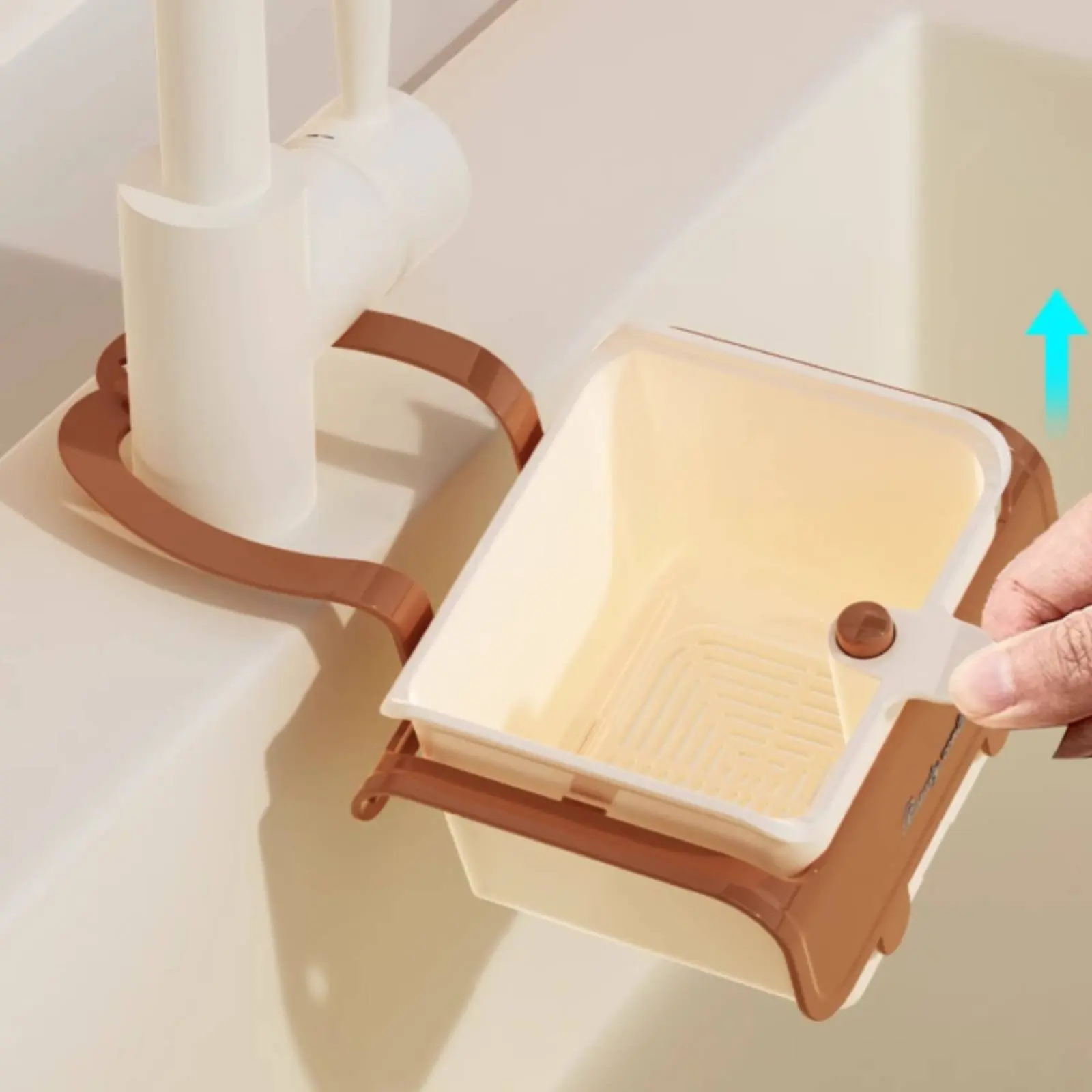 Faucet Hanging Strainer Basket Multi-Functional Hanging Sink Strainer Faucet Drain Basket Space-Saving Household Organizer