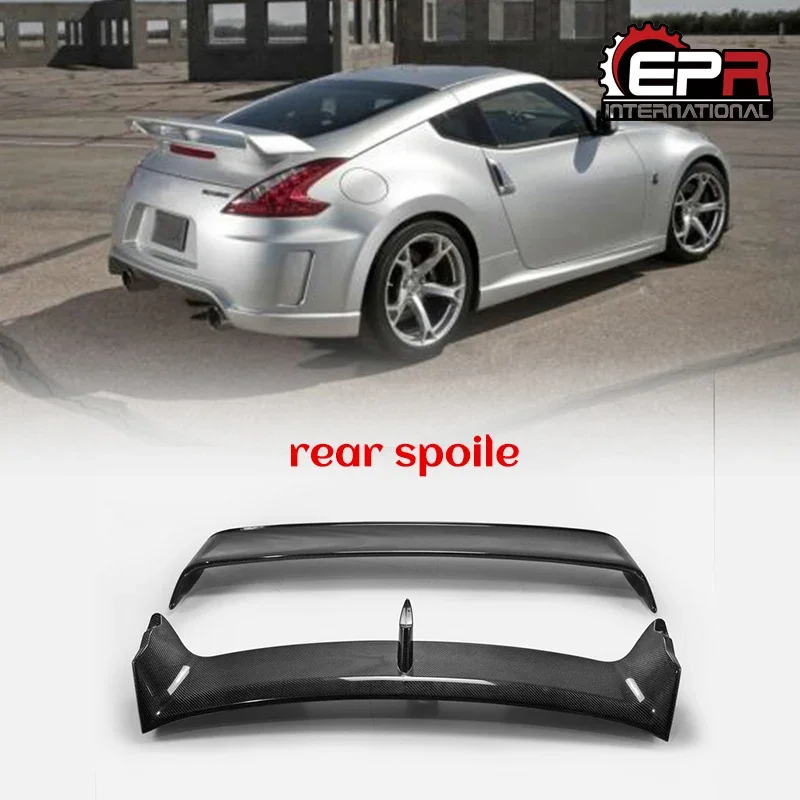 Carbon Rear Spoiler For Nissan 370Z Z34 2009-2018 NSM 2 Style Glass Fiber FRP Wing Lip Body Kit Tuning Trim For 370Z Racing