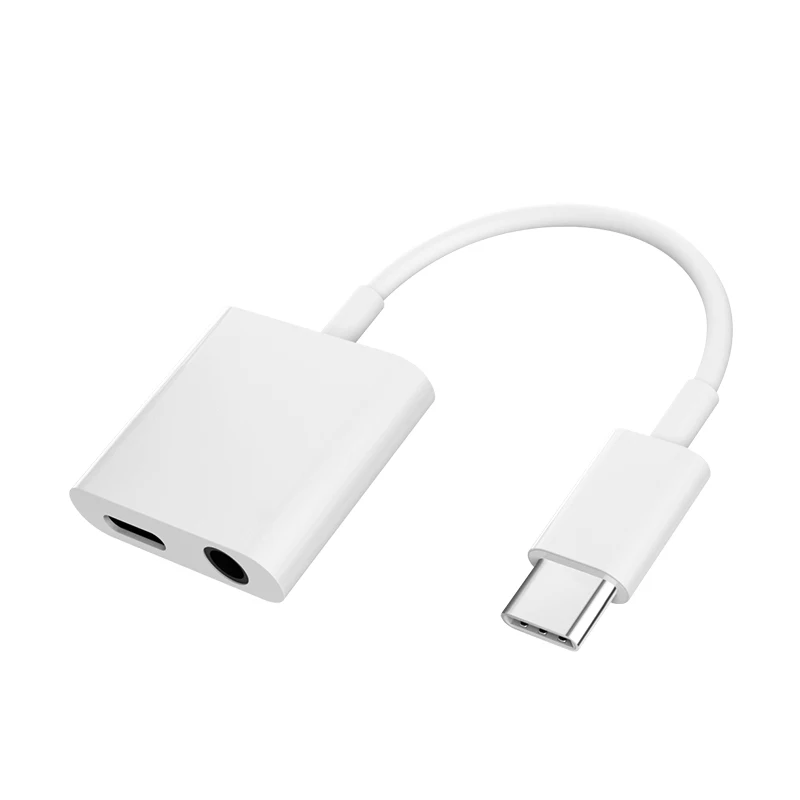 2 في 1 الفاصل AUX كابل محول لسامسونج شاومي Redmi بوكو هواوي موصل USB C إلى نوع C 3.5 مللي متر جاك الصوت خط