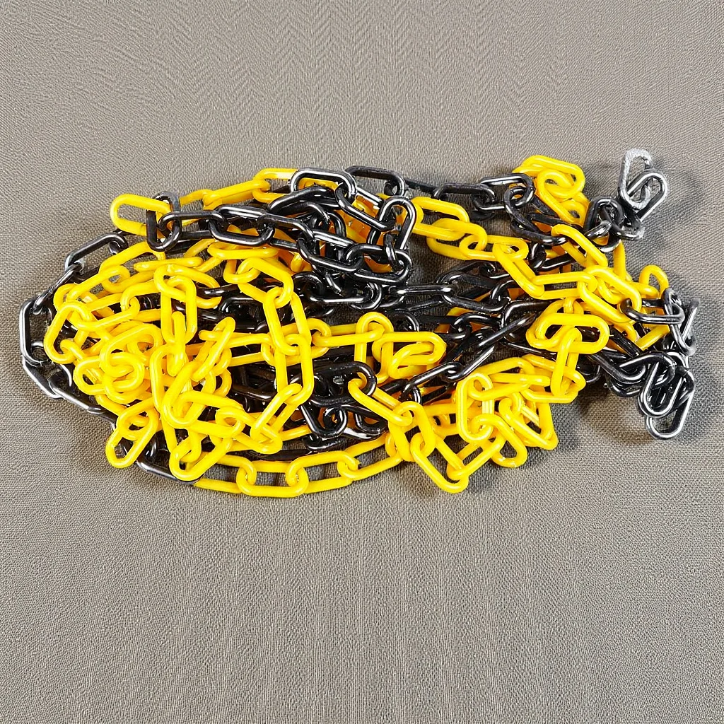 Corrente de segurança de plástico resistente a uv, 6m, amarelo, preto, durável, barreira de controle de multidão, construção, garagem, corrente de plástico