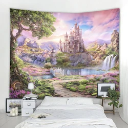 Magic Castle Background Decoration Tapestry Nordic Bohemian Hippie Wall Background Decoration Tapestry Bedroom Living Room Backg