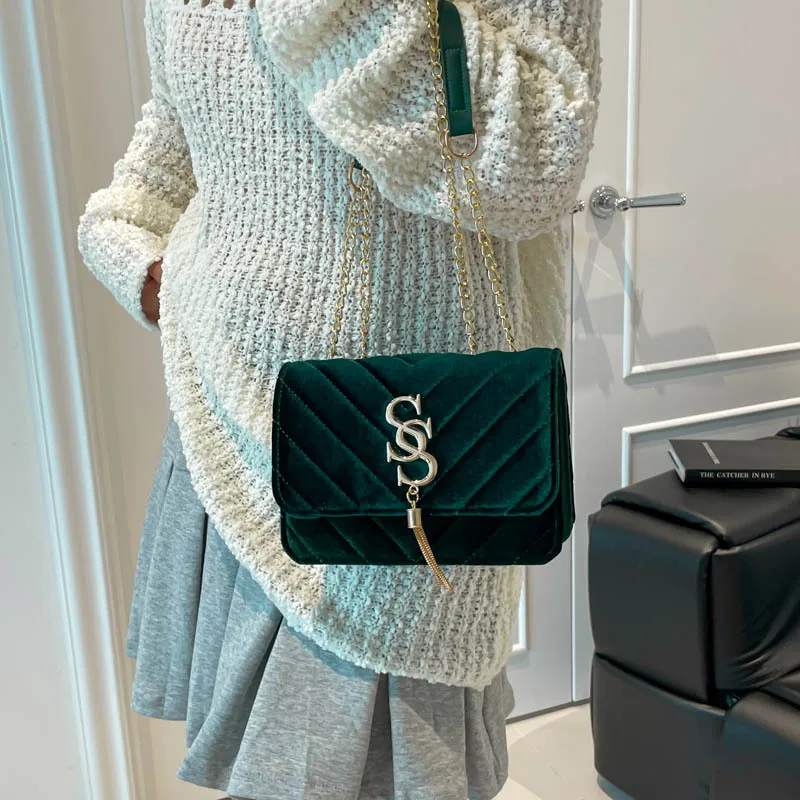 

Текстурированная сумка через плечо 2025 года, шикарный женский квадратный кошелек в клетку, сумка через плечо с ремешком-цепочкой, нишевая сумка «день-ночь», минималистский стиль