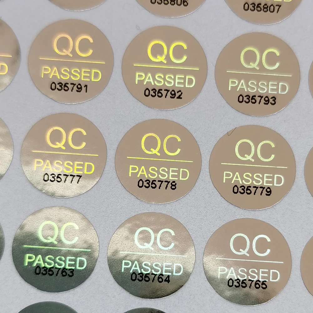 2000 Pcs 10mmX10mm Holographic Security Stickers Tamper Proof Warranty QC PASSED VOID Label Custom Logo