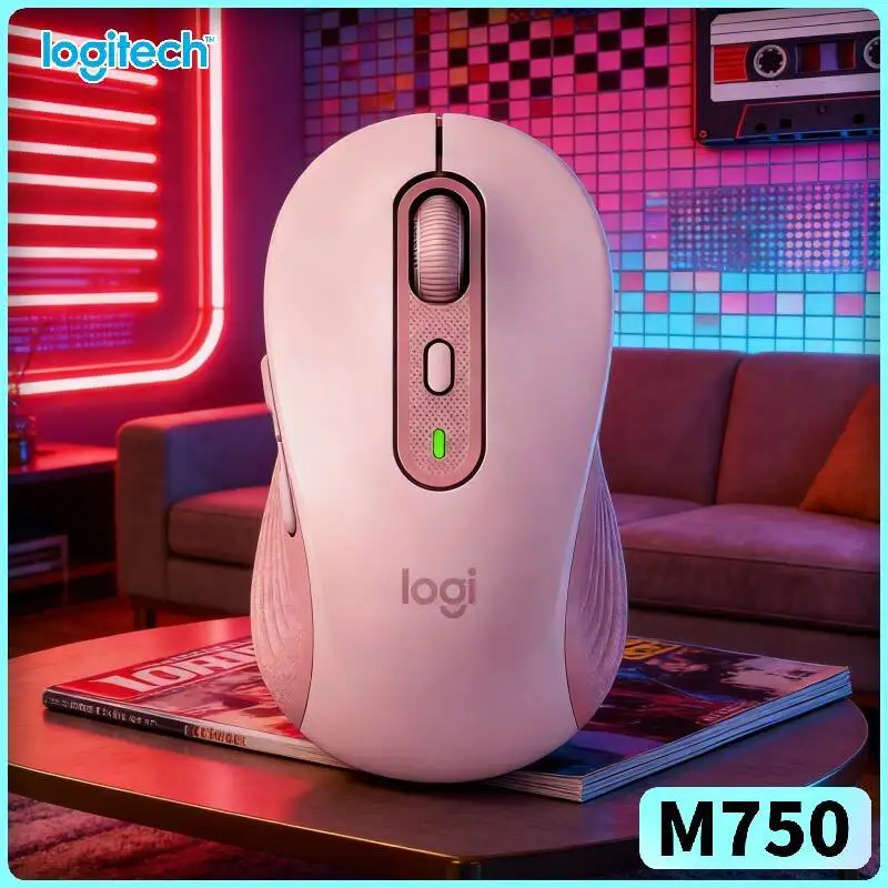 Ergonomic M750 Silent Mouse - Soft Anti-Slip Rubber Grips, Bluetooth/2.4G Dual Modes, 24-Month Long Battery, Desk Pick Tool